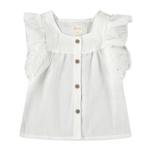 Ollie’s Day White Windowpane Plaid Ruffle Sleeve Top 2T NWT